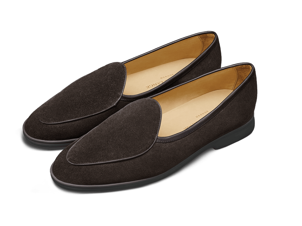 Stride Loafers in Dark Brown Glove Suede Dark Sole