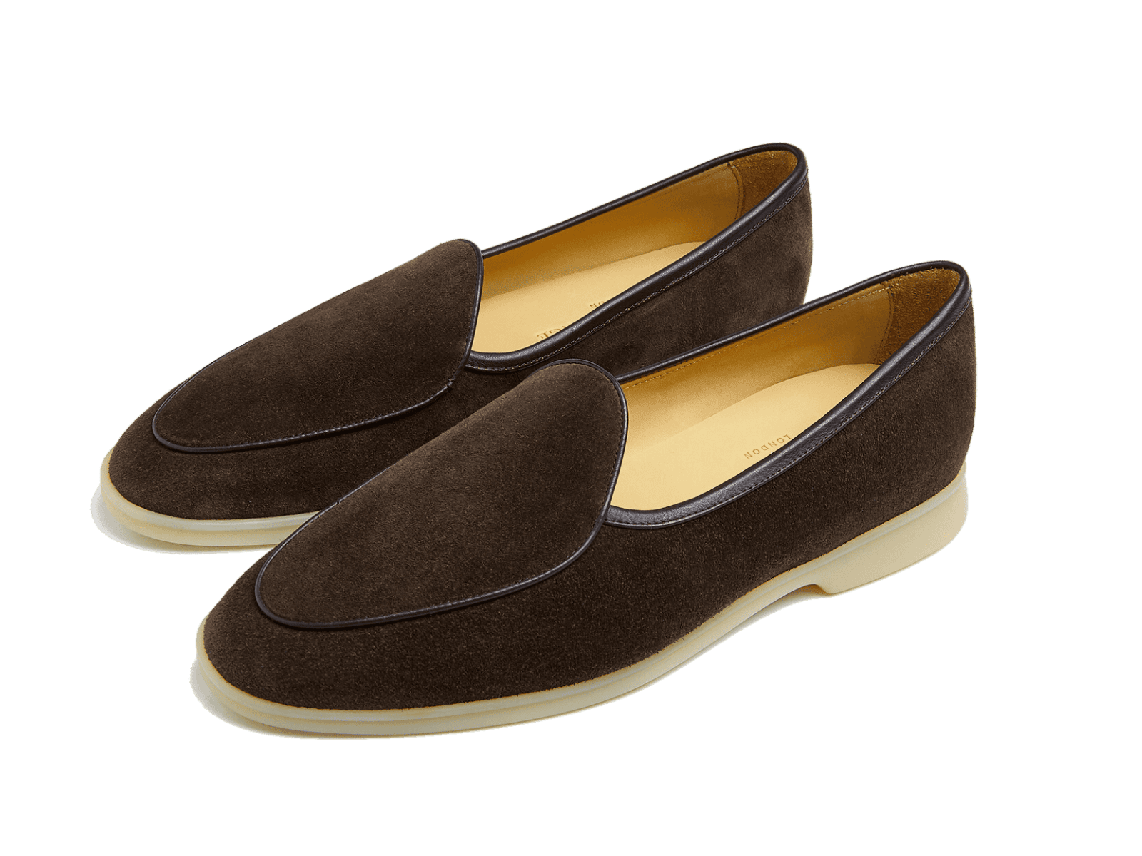 Stride Loafers in Dark Brown Glove Suede Natural Sole