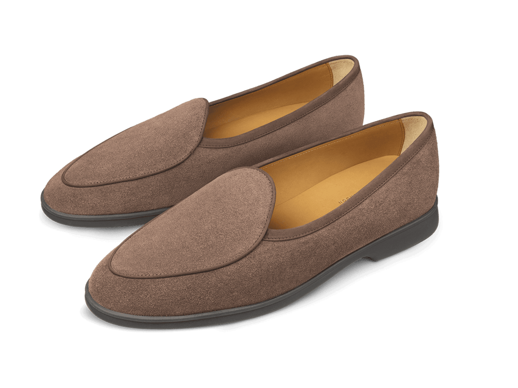 Stride Loafers in Deep Taupe Glove Suede Dark Sole