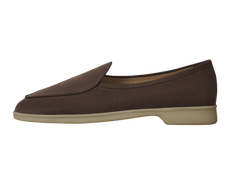 Stride Loafers in Deep Taupe Glove Suede Natural Sole