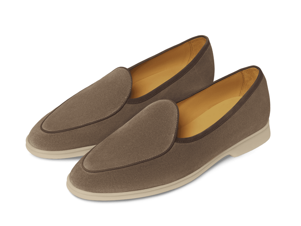 Stride Loafers in Fiji Grey Glove Suede with Natural Sole