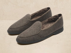 Stride Loafers in Grisaille Flannel with Shearling Lining