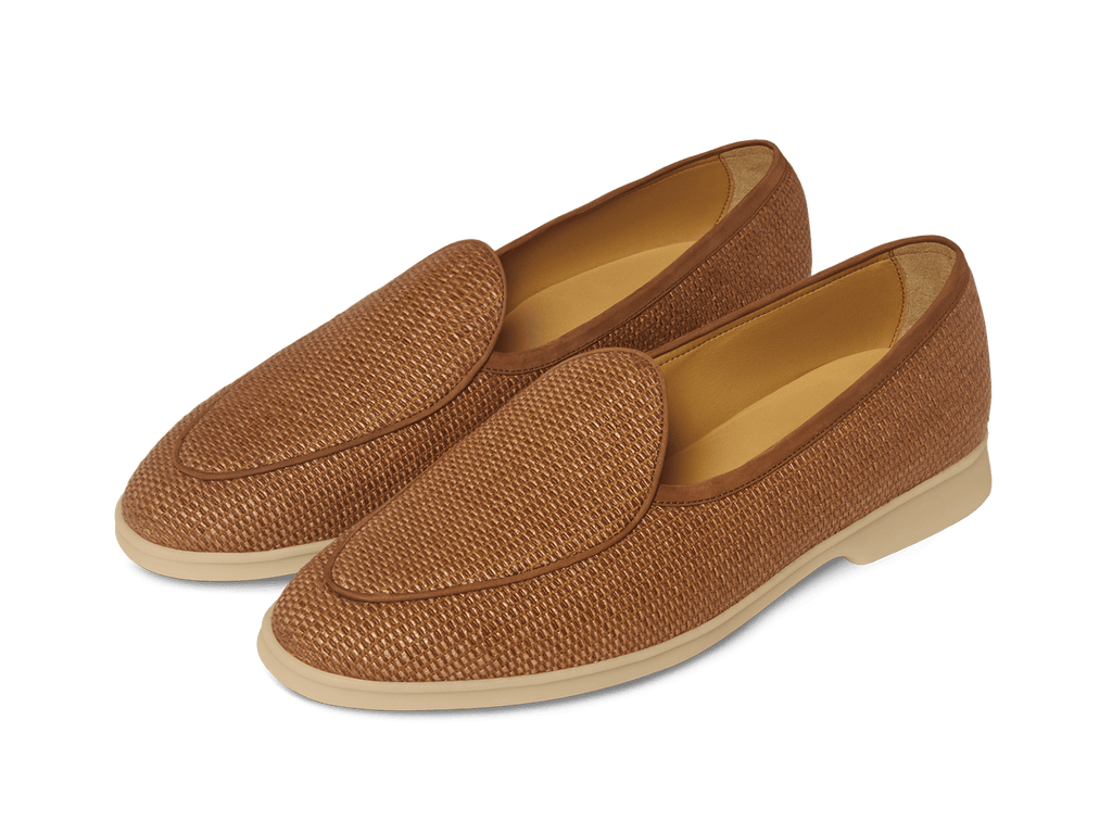 Stride Loafers in Honey Raffia with Natural Sole