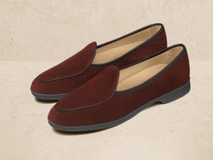 Stride Loafers in Macassar Brown Glove Suede with Dark Sole