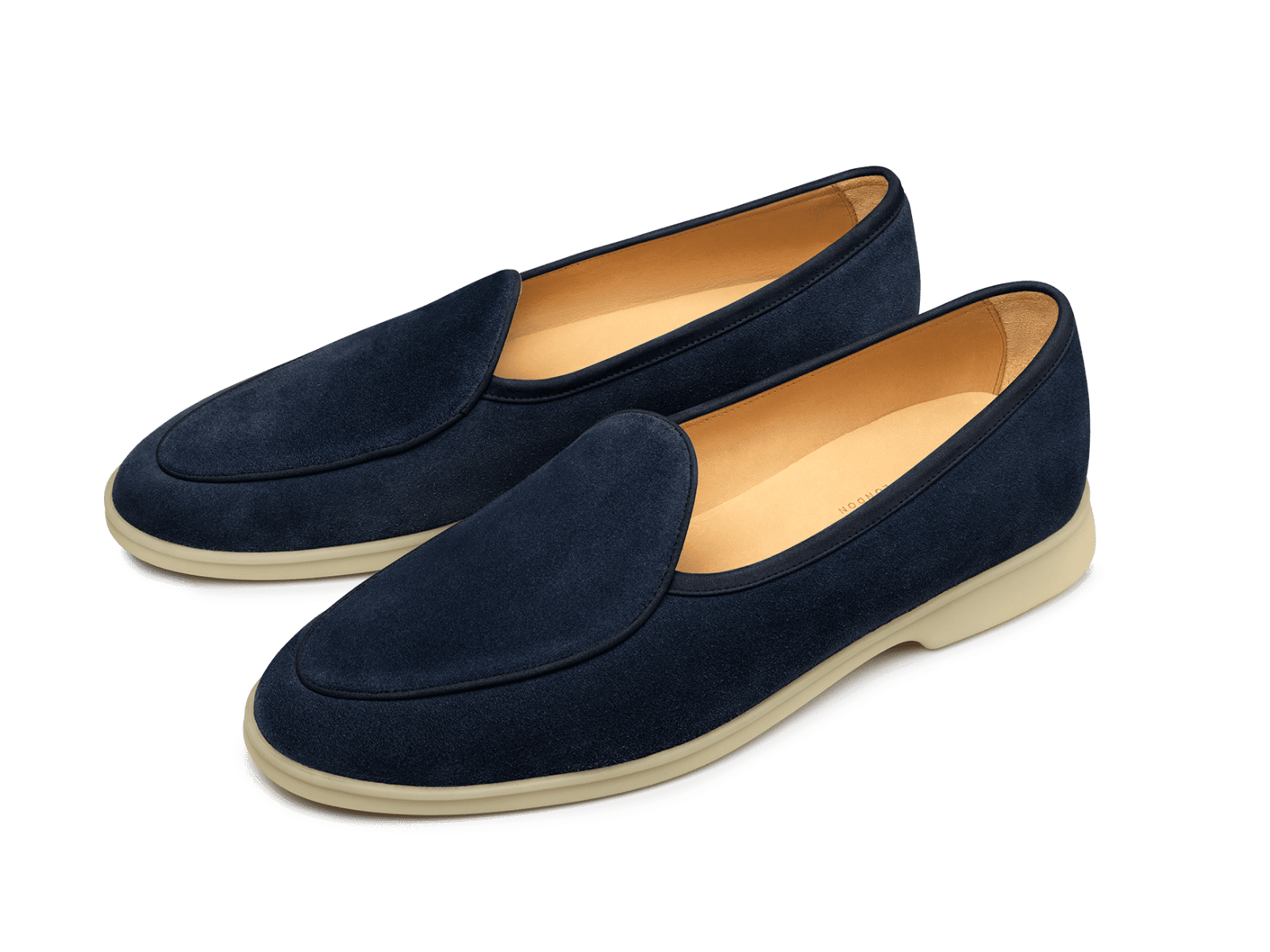 Stride Loafers in Midnight Navy Glove Suede Natural Sole