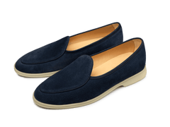 Stride Loafers in Midnight Navy Glove Suede Natural Sole