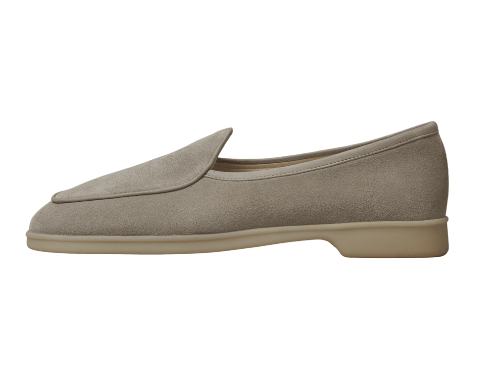 Stride Loafers in Sandy Grey Glove Suede Natural Sole