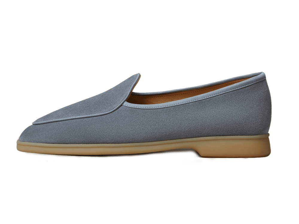 Stride Loafers in Thunder Blue Glove Suede Natural Sole