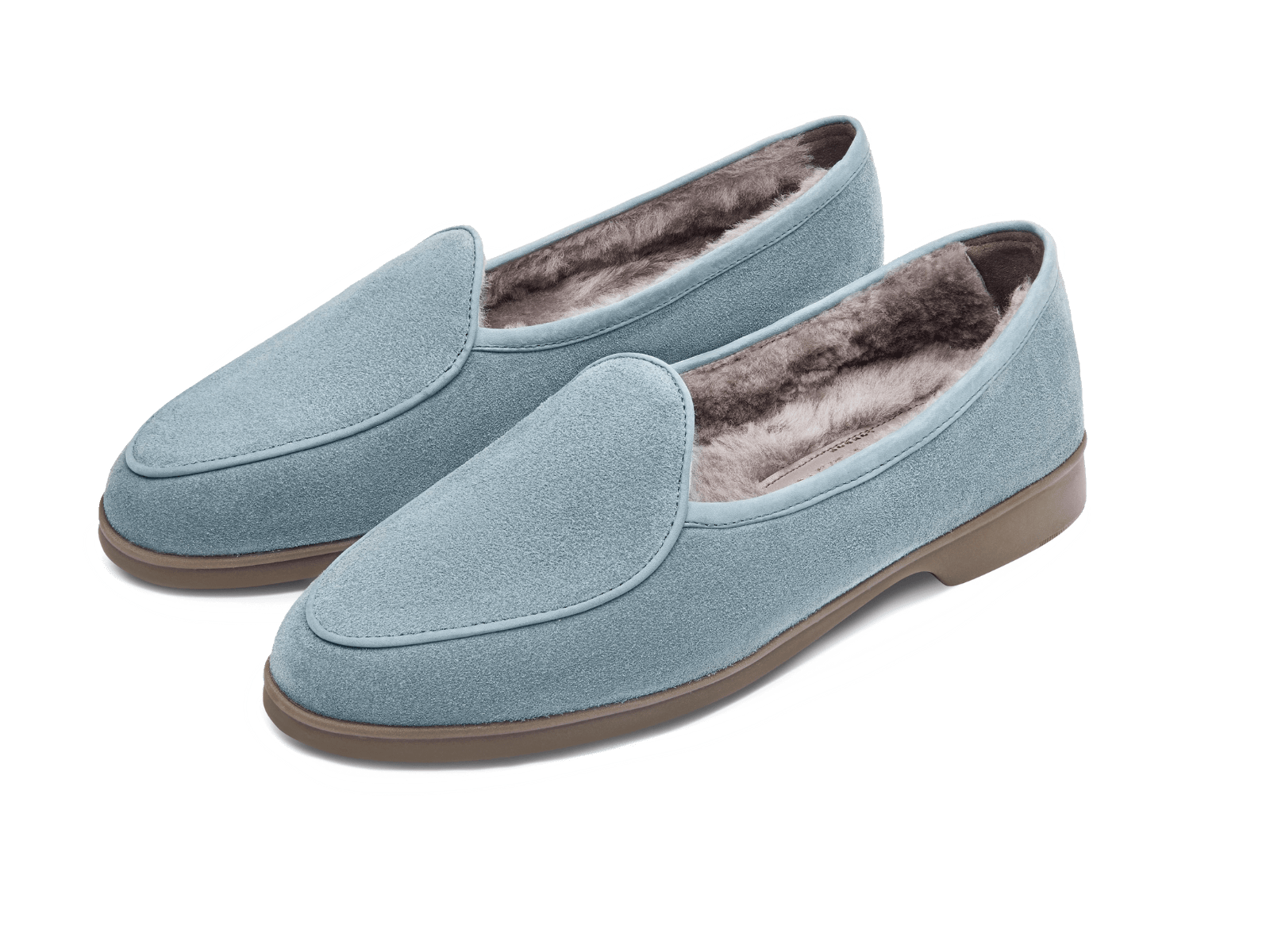 Stride Loafers in Thunder Blue Glove Suede with Shearling Lining