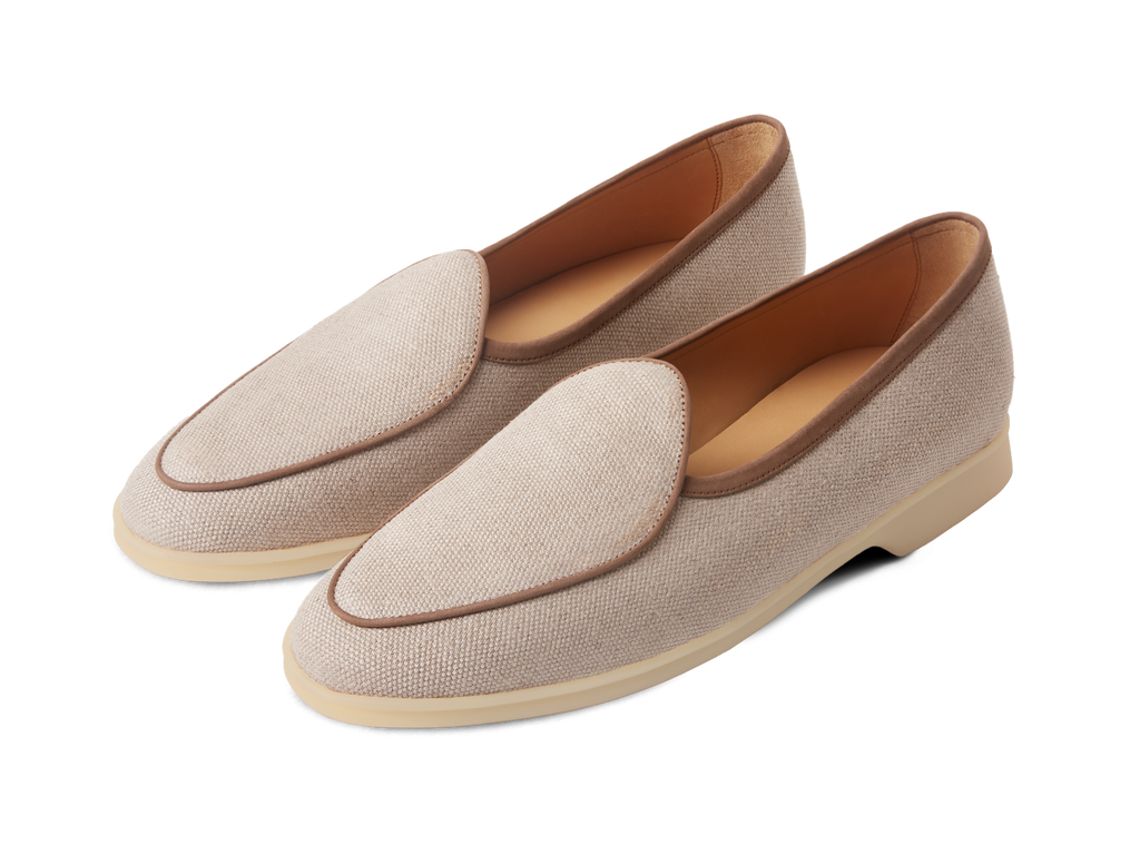 Stride Loafers in Vachette Linen with Natural Sole