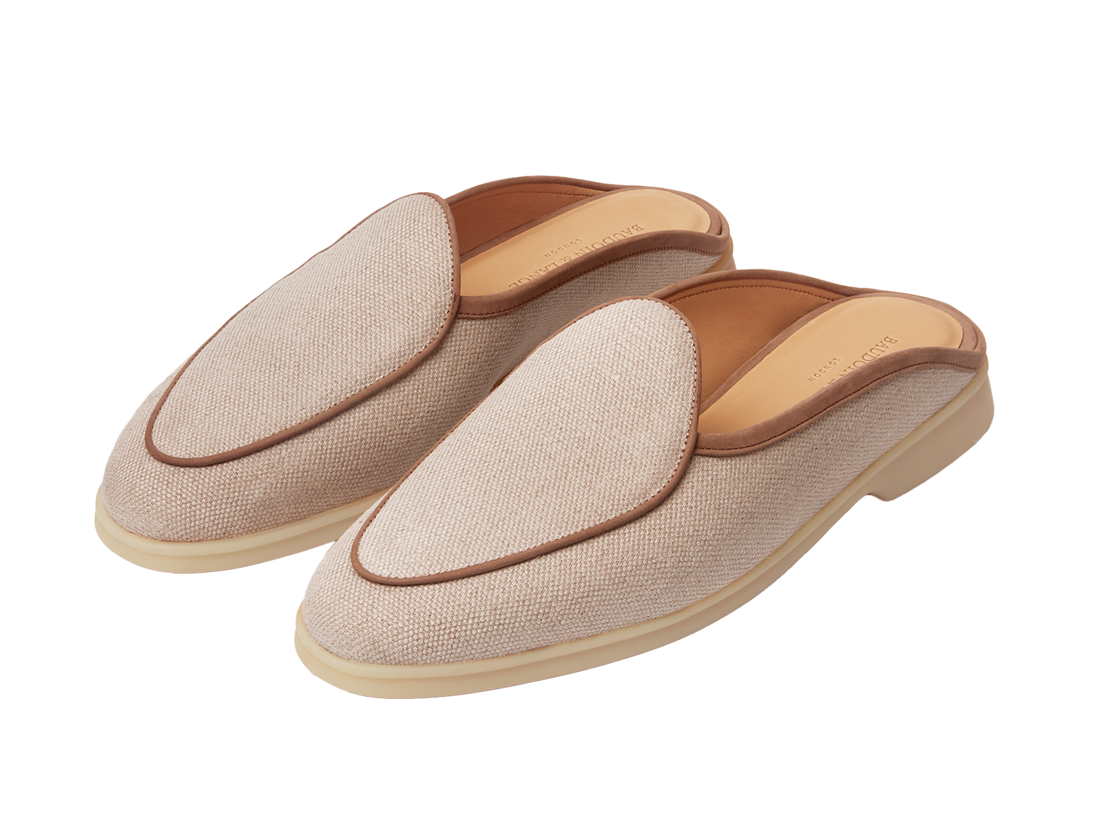 Stride Mule Loafers in Vachette Linen with Natural Sole