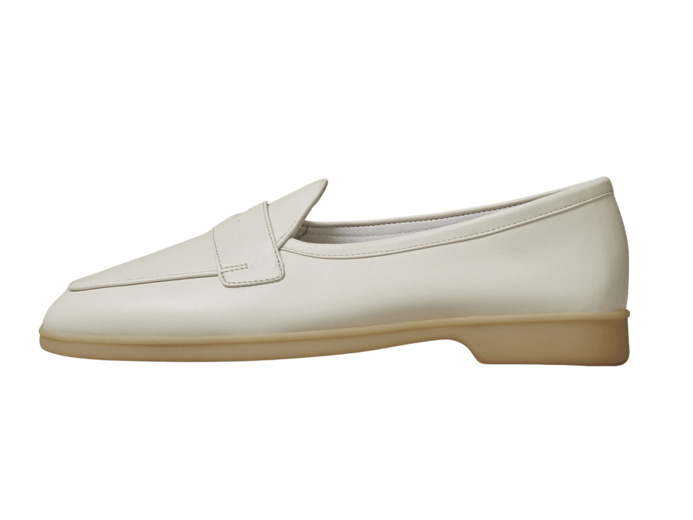 Stride Penny Loafers in Blanc Casse Milled Calf