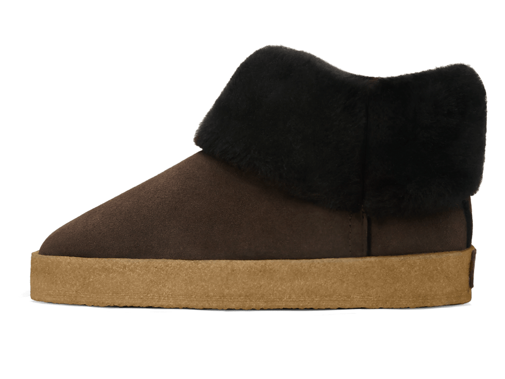 Winema Boots in Dark Brown Shearling Suede