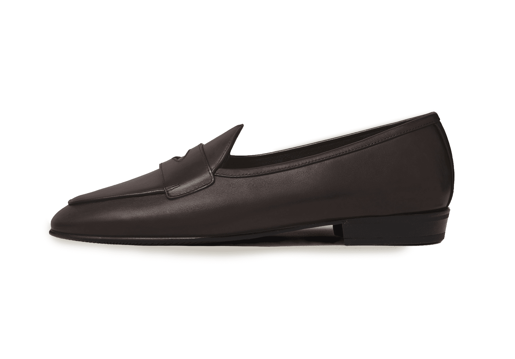 Sagan Classic Ginkgo Loafers in Dark Brown Drape Calf with Rubber Sole