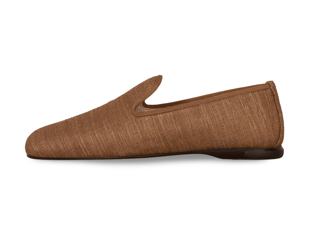 Fenice Loafers in Sirocco Silk and Gros Grain