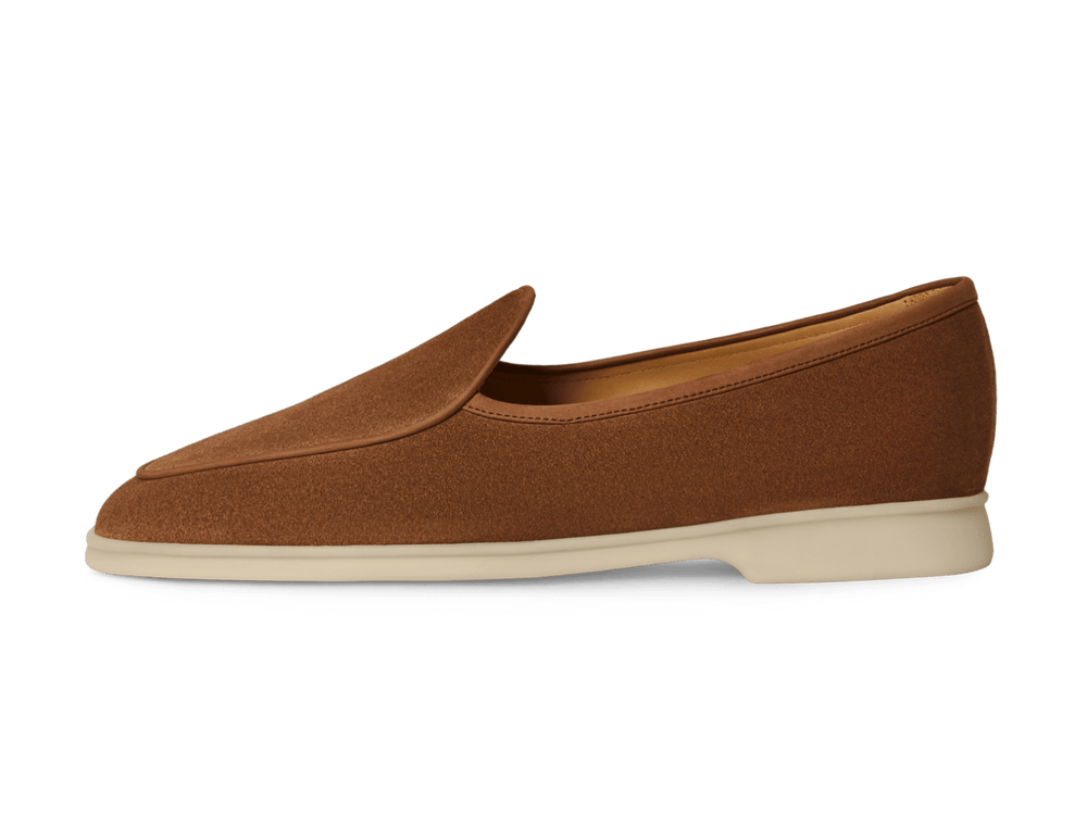 Stride Loafers in Cork Brown Glove Suede with Natural Sole