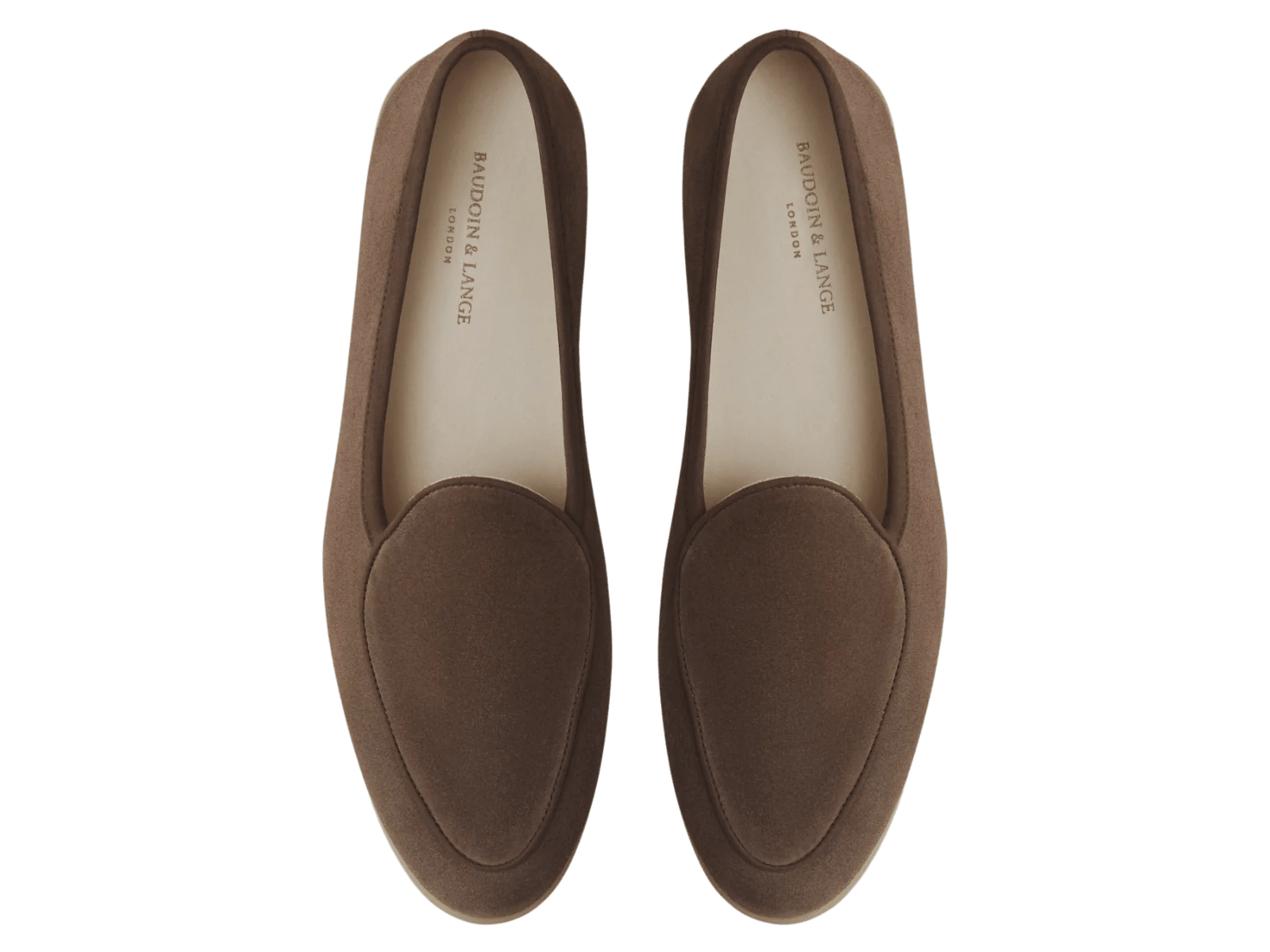 Stride Loafers in Deep Taupe Glove Suede Natural Sole