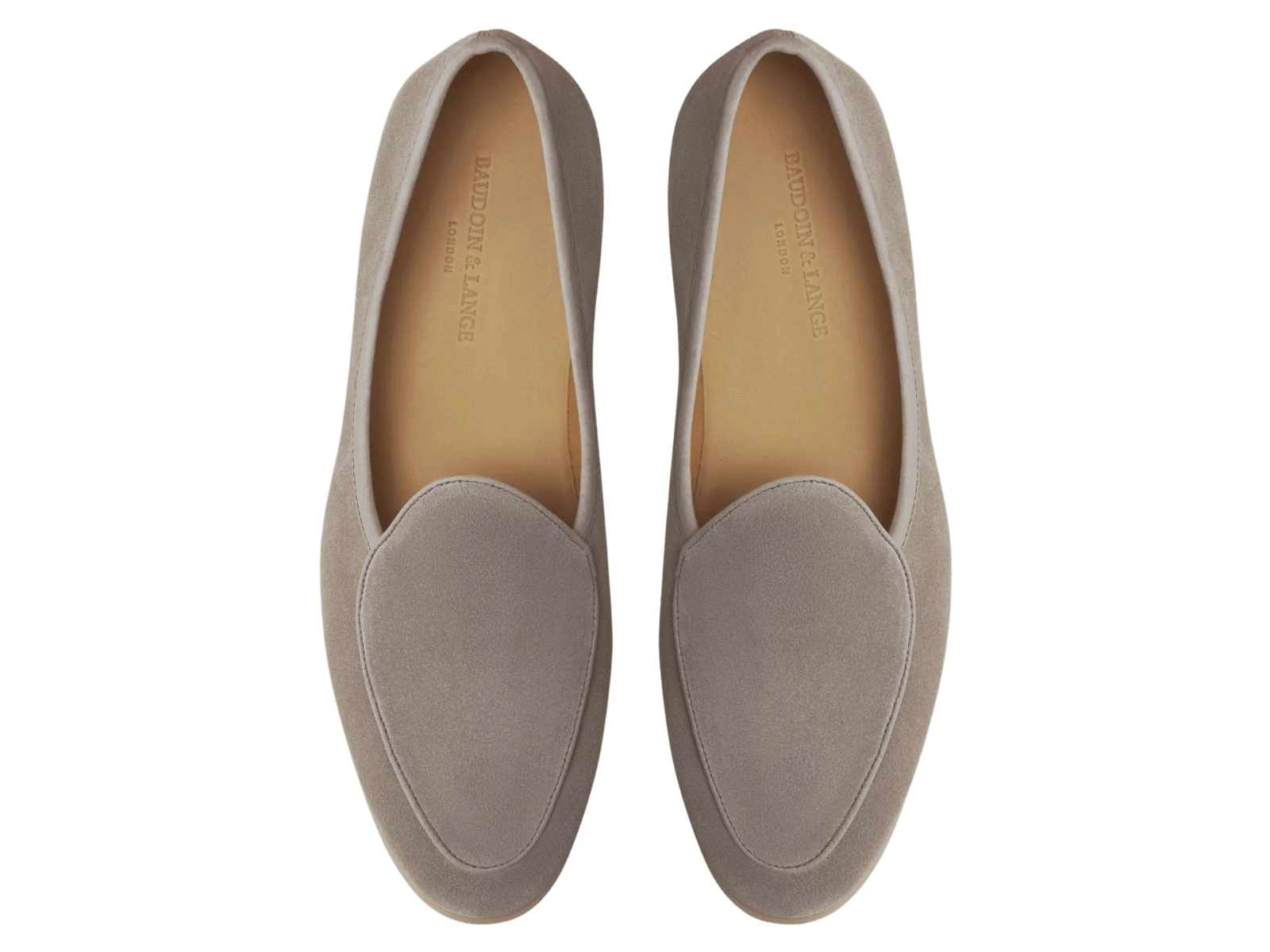 Stride Loafers in Sandy Grey Glove Suede Natural Sole