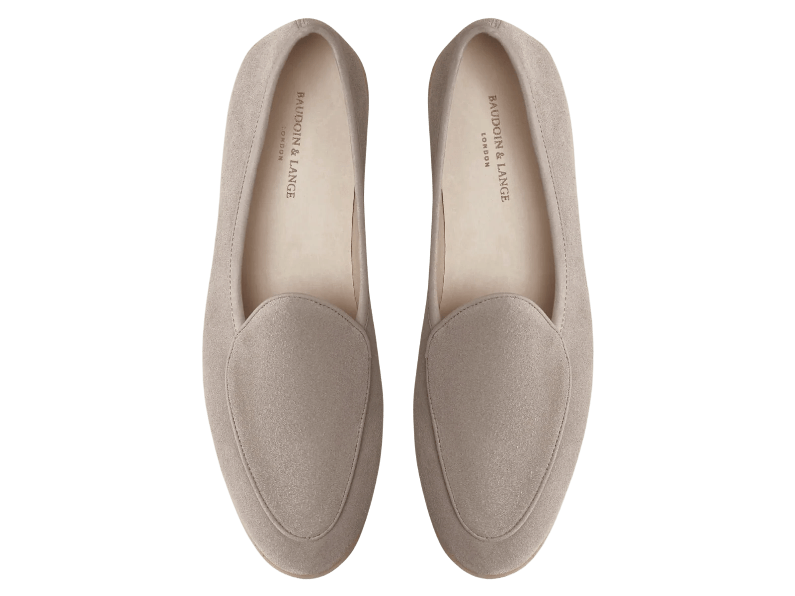 Stride Loafers in Sandy Grey Glove Suede Natural Sole