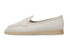 Stride Penny Loafers in Blanc Casse Moorland Calf with Natural Sole