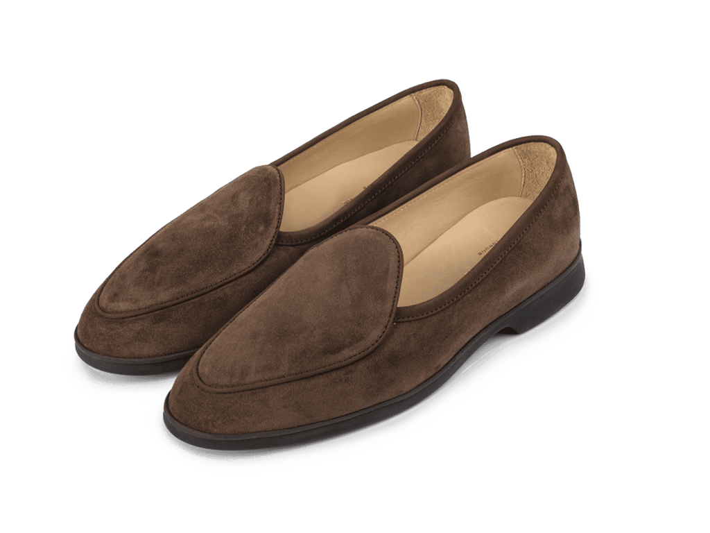 Stride Loafers in Deep Taupe Glove Suede Dark Sole