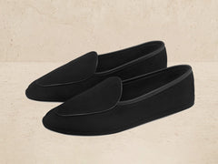 Lune Slippers in Black Luxe Suede