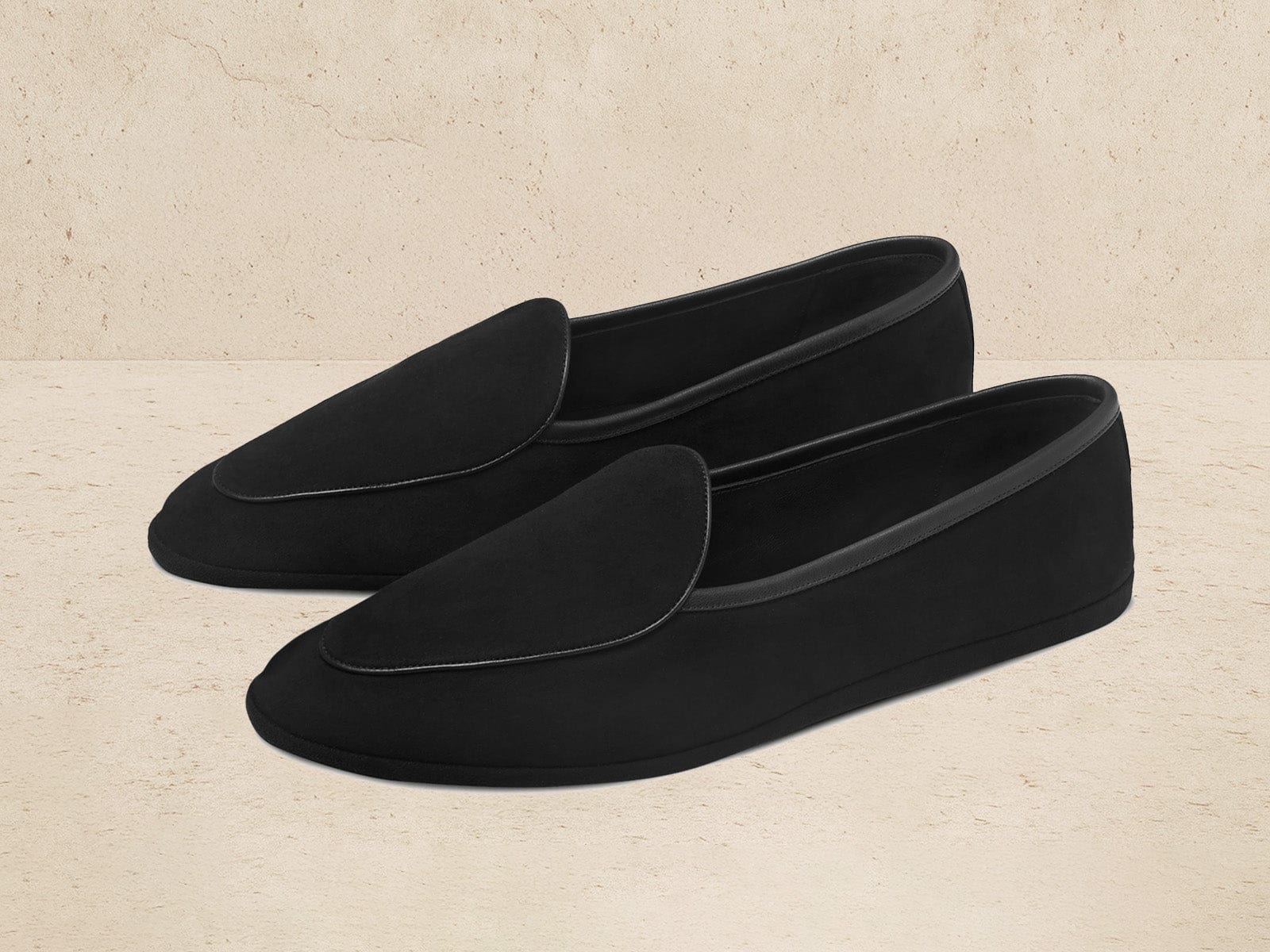 Lune Slippers in Black Luxe Suede