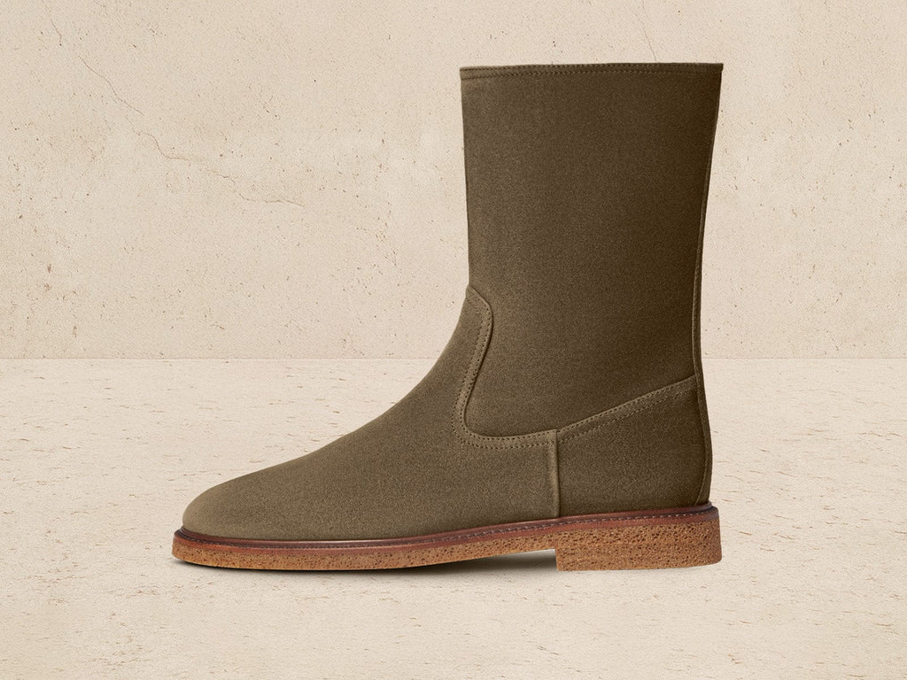 Treve Boots in Olivine Green Asteria Suede