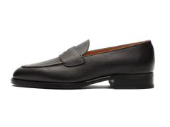 Berkeley Penny Loafers in Dark Brown Hatch Grain Calf