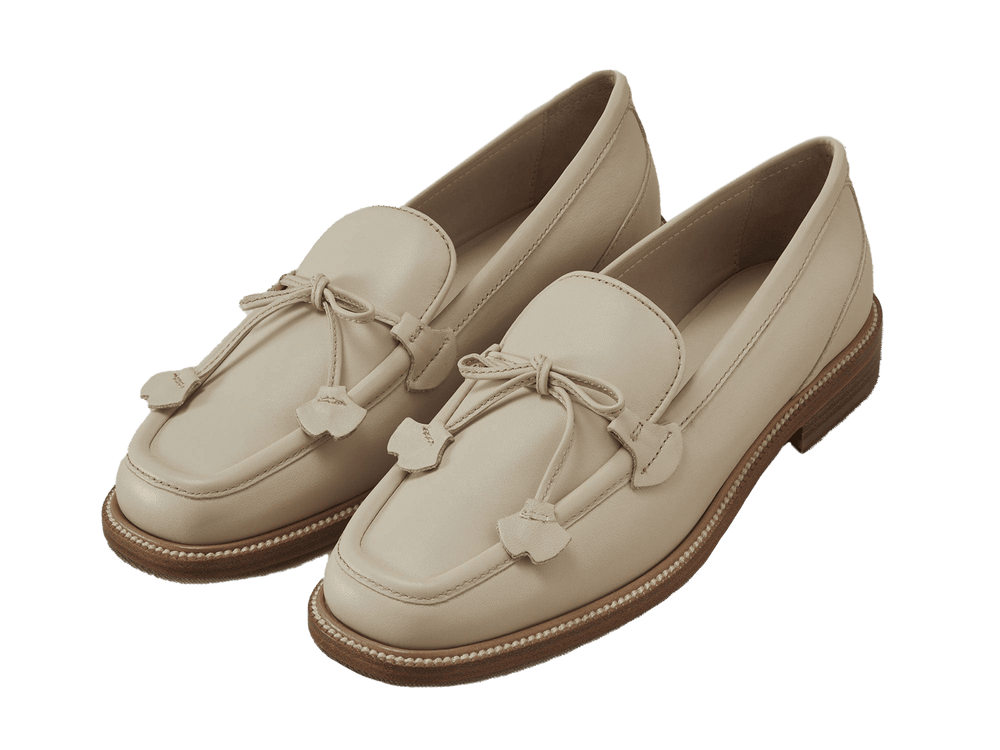 Charlotte Lace Loafers in Latte Matt Calfskin