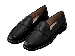 Charlotte Penny Loafers in Black Nappa