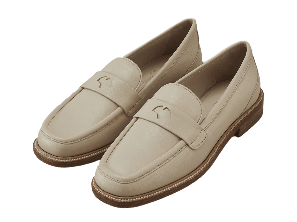 Charlotte Penny Loafers in Latte Matt Calfskin