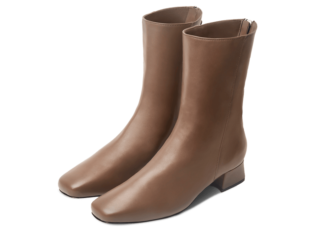 Debbie Boots in Khaki Brown Nappa