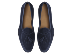 Grand Seine Tassel Loafers in French Navy Noble Suede