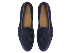 Grand Seine Tassel Loafers in French Navy Noble Suede