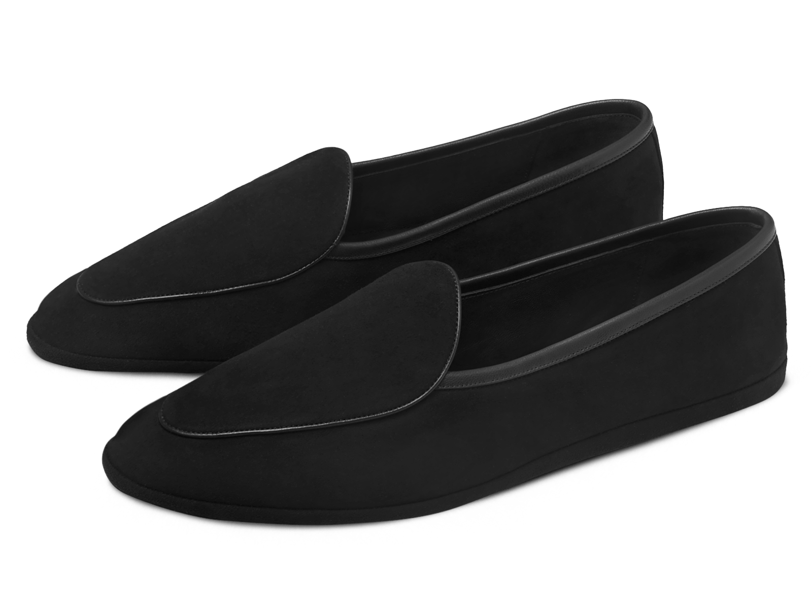 Lune Slippers in Black Luxe Suede