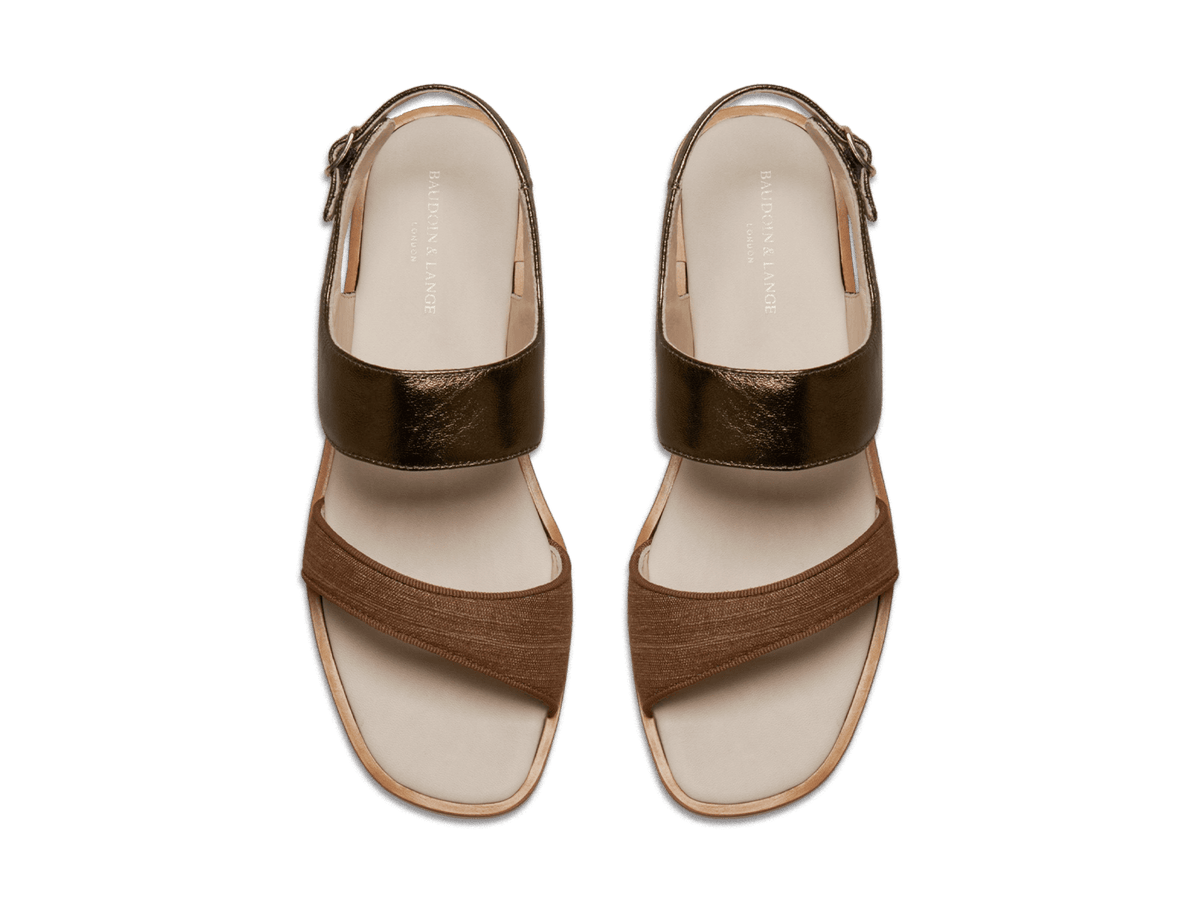 Nuage Sandal in Sirocco Silk and Metal Nappa
