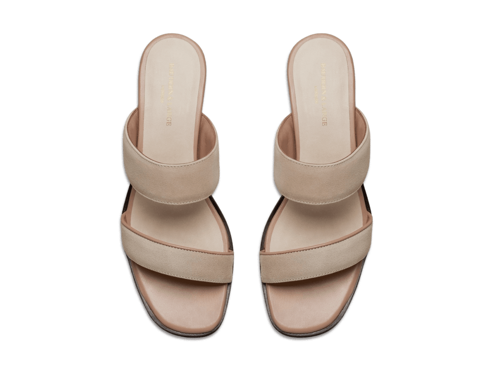 Plume Hi Sandal in Albâtre Luxe Suede and Nappa