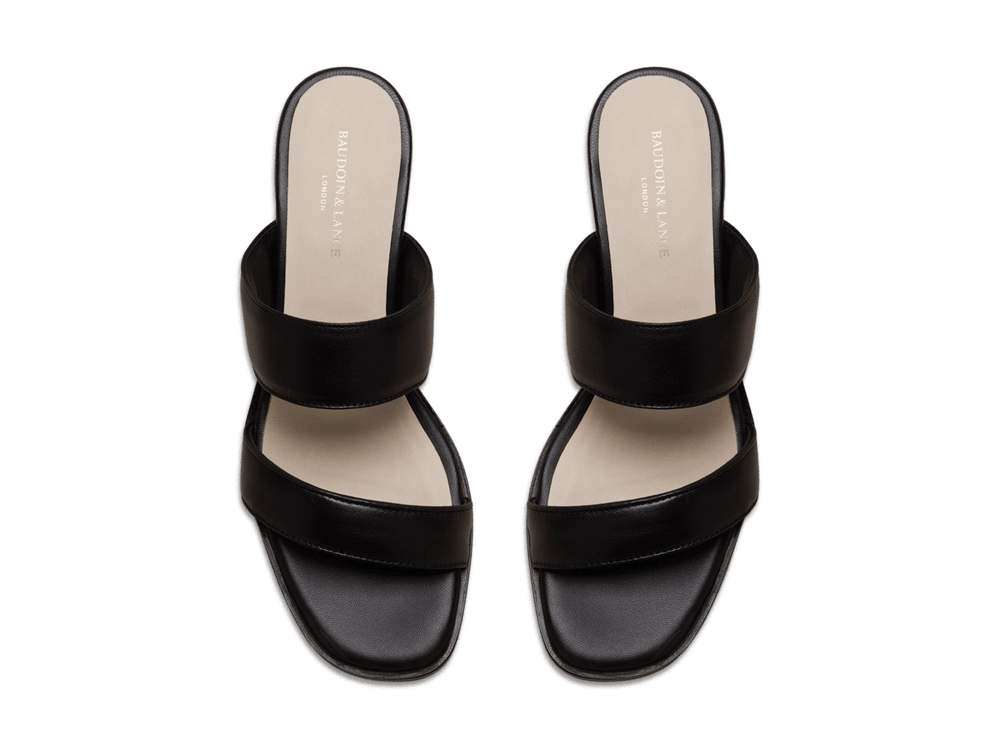 Plume Hi Sandal in Black Nappa