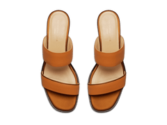 Plume Hi Sandal in Orange Matt Calf and Copper Translucent Kidskin
