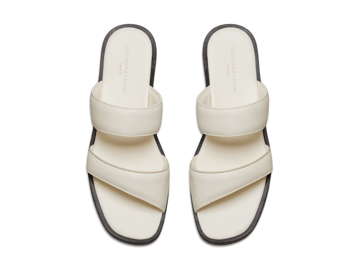 Plume Sandal in Blanc Cassè Nappa