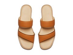 Plume Sandal in Orange Matt Calf and Copper Translucent Kidskin