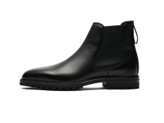 Ribot Boots in Black Hatch Grain Calf with Shearling