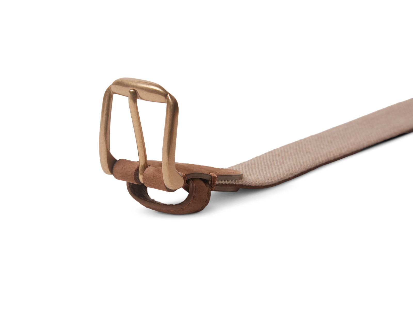 Sagan Belt Buckle in Flax Linen and Soft Nubuck