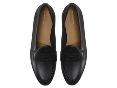 Sagan Classic Ginkgo Loafers in Black Drape Calf