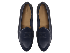 Sagan Classic Ginkgo Loafers in French Navy Drape Calf