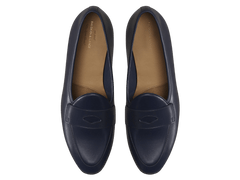 Sagan Classic Ginkgo Loafers in French Navy Drape Calf