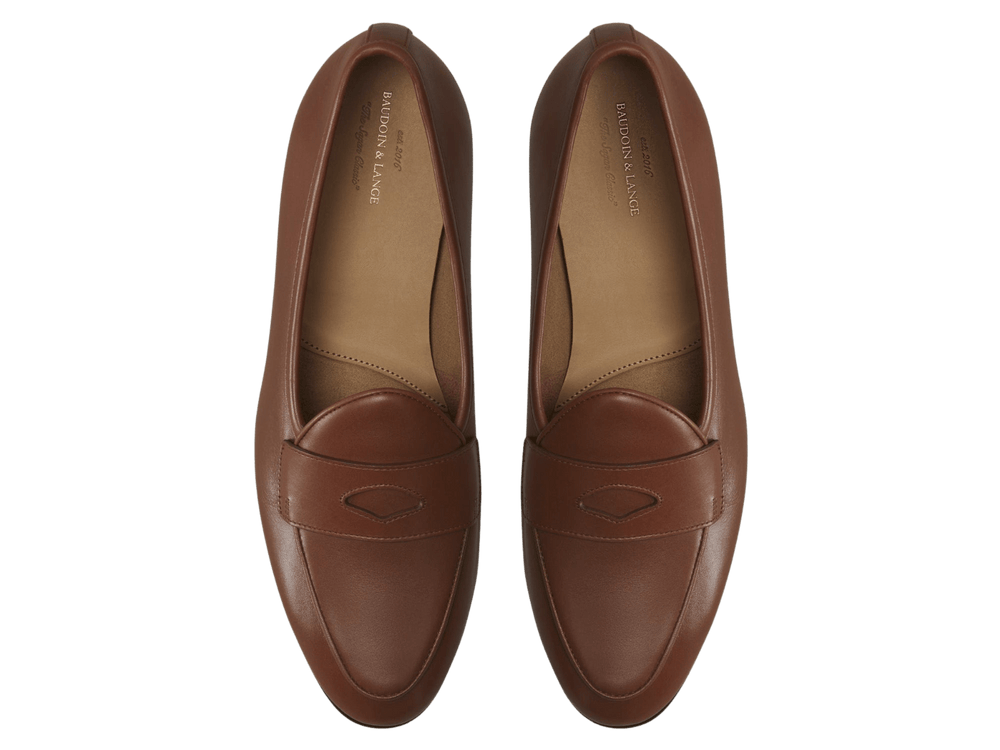 Sagan Classic Ginkgo Loafers in Tan Drape Calf