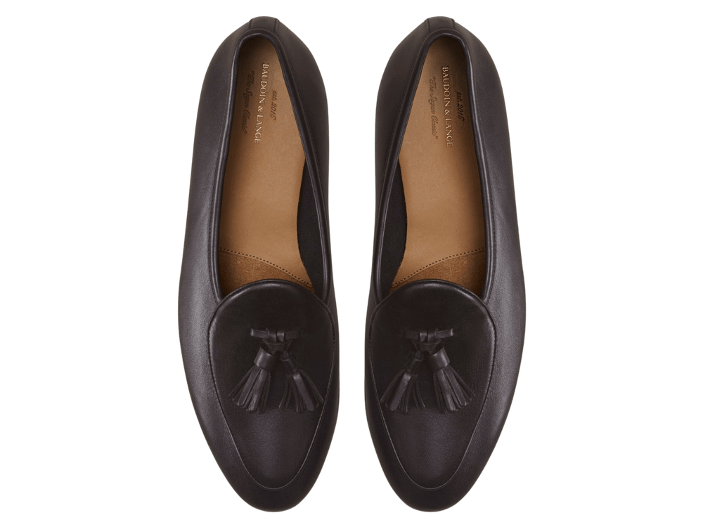 Sagan Classic Tassel Loafers in Dark Brown Drape Calf