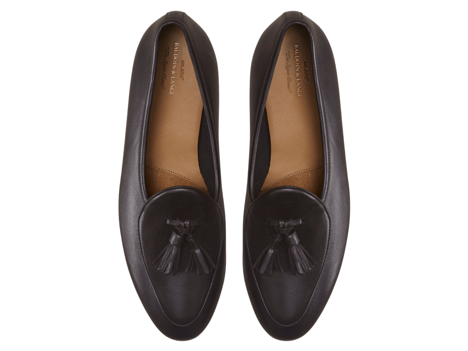 Sagan Classic Tassel Loafers in Dark Brown Drape Calf